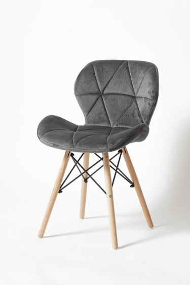 Стул кухонный Цвет мебели Eames SC-026 вельвет Серый