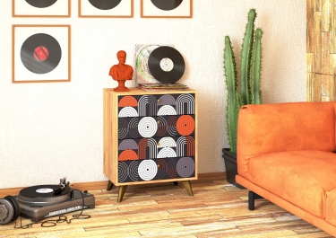 Комод Стиль Фьюжн КМ-001 дуб крафт золотой/BIKER CAT