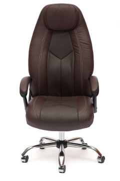 Кресло руководителя Tetchair BOSS хром Коричневый 36-36