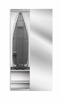 Шкаф со встроенной гладильной доской Shelf-on Iron Box Print правый, купе Беленый дуб