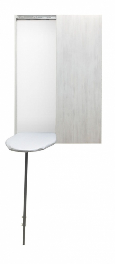 Шкаф со встроенной гладильной доской Shelf-on Iron Slim Eco правый, купе Беленый дуб