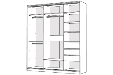 Шкаф-купе 3-х дверный Народная мебель Виктория 2000х584х2300, Белый 20ДЗЗЗДЗЗЗДЗЗЗ-ЯПШШ-Б 310-2876