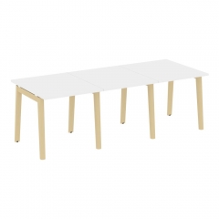 Стол переговорный 3 столешницы Рива ONIX WOOD OW.PRG-3.0 Белый Бриллиант/Светлый