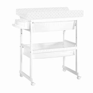 Комод пеленальный с ванночкой и текстильной корзиной Micuna Micuna B-1158 Plus White Beige Dots