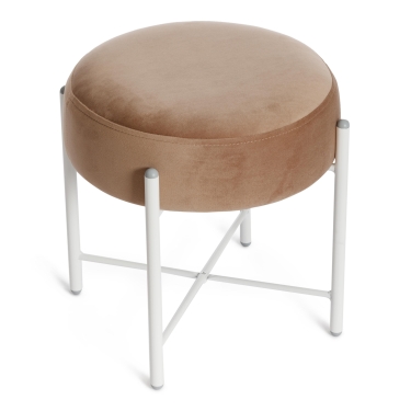 Банкетка Tetchair AMBER металл, ткань, 414140 см, бежевый/белый