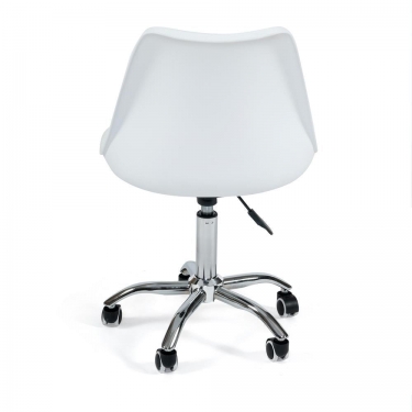 Офисное кресло Tetchair TULIP mod.106-1 металл/пластик/PU, 58 x 47 x 97см, White белый / Chrome хром