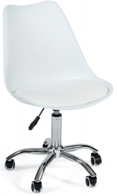Офисное кресло Tetchair TULIP mod.106-1 металл/пластик/PU, 58 x 47 x 97см, White белый / Chrome хром