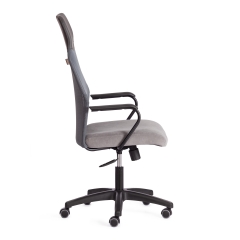 Кресло Tetchair PRACTIC мп флок/кож/зам , серый/металлик, 29/W-12/36
