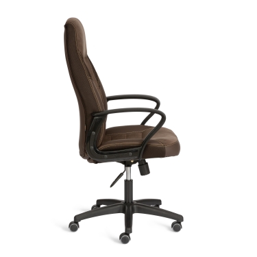 Кресло Tetchair INTER 24 кож/зам/флок/ткань, коричневый, 36-36/6/TW-24