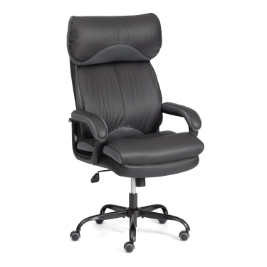 Кресло руководителя Tetchair Duke metal BL кож/зам/ткань, черный/серый, 36-6/12