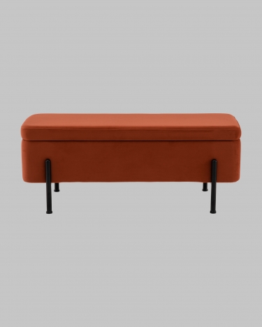 Банкетка Stool Group Болейн с ящиком велюр терракотовый черные ножки