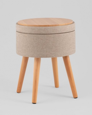 Пуф с ящиком Stool Group Store Woody рогожка бежевая