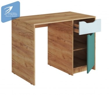 Стол письменный Стиль RICH СП-001 Миндаль/Глиняный серый/дуб крафт золотой