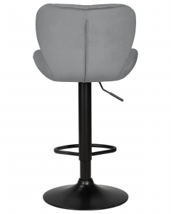 Стул барный DOBRIN DOBRIN BARNY BLACK серый велюр MJ9-75