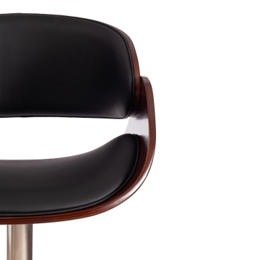 Барный стул Tetchair VIMTA mod.4021S металл/дерево/экокожа, 60х51х91,5-112,5 см, высота сиденья 61,5-82,5 см, белый/натуральный/хром