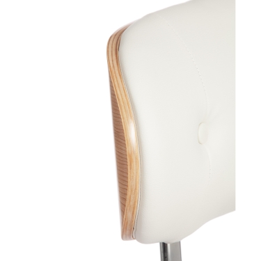 Барный стул DRAKAR mod.4050 Tetchair DRAKAR mod.4050 металл/дерево/экокожа, 51х56х95-116 см, высота сиденья 65-87 см, белый/нат/хром