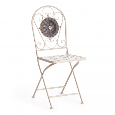 Стул Tetchair Secret de Maison VICENZA mod. PL08-7451RV металл, 363591 см, белый/плитка калейдоскоп