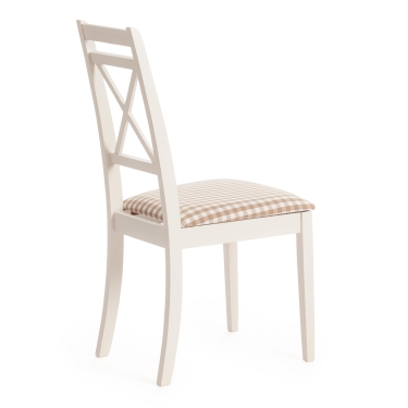 Стул Tetchair Opera OP-SC дерево гевея, 45х53х97см, ivory white слоновая кость 2-5, ткань бежевая, рисунок золотистый 180-9