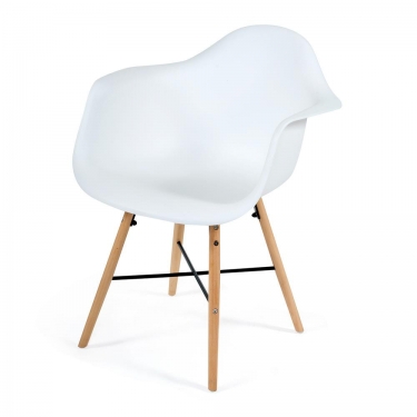 Кресло Tetchair CINDY EAMES mod. 919 Белый/white with natural legs