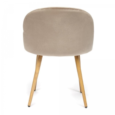 Стул Tetchair MELODY mod. 4997 металл/вельвет, 52х49х78см, серо-бежевый/натуральное дерево