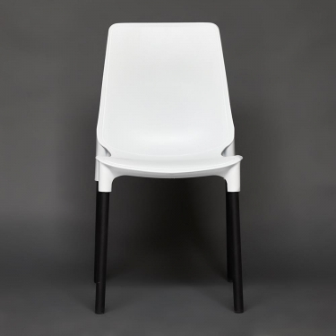 Стул Tetchair GENIUS mod 75 металл/пластик, 46x56x84cм, белый/черные ножки
