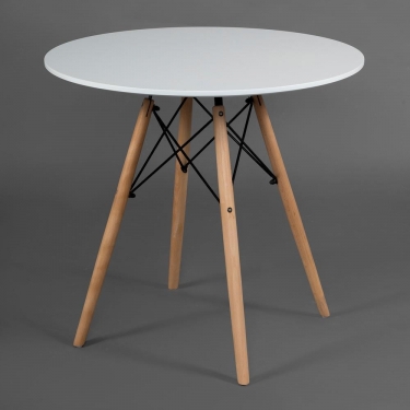 Стол Tetchair CINDY NEXT mod. 70-80 MDF металл/мдф/бук, D80х75см, белый/натуральный