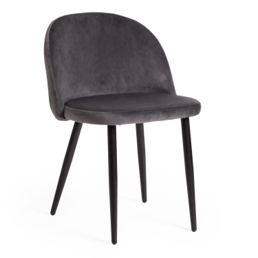 Стул Tetchair MELODY mod. 4997 металл/вельвет, 52х49х78см, серый/черные ножки