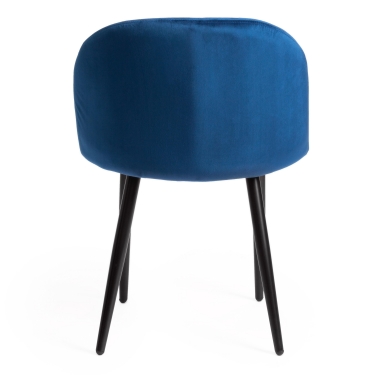 Стул Tetchair MELODY mod. 4997 металл/вельвет, 52х49х78см, темно-синий/черные ножки