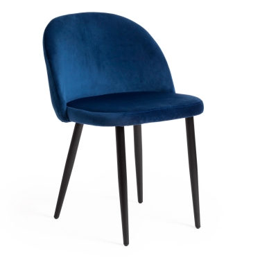 Стул Tetchair MELODY mod. 4997 металл/вельвет, 52х49х78см, темно-синий/черные ножки