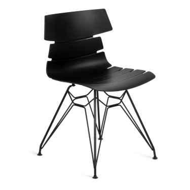 Стул Tetchair HANSEN mod. 622N пластик/металл, 51х47х80 см, высота до сиденья 45 см, черный/черный