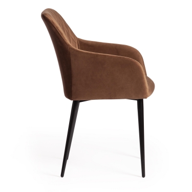 Кресло Tetchair BREMO mod. 708 ткань/металл, 58х55х83 см, высота до сиденья 48 см, коричневый barkhat 11/черный