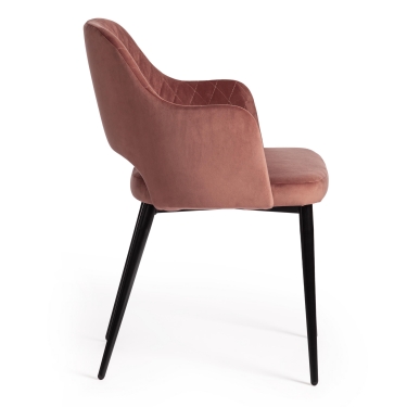 Кресло Tetchair VALKYRIA mod. 711 ткань/металл, 55х55х80 см, высота до сиденья 48 см, коралловый barkhat 15 /черный