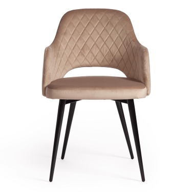 Стул Tetchair LAVANDA mod.712 ткань/металл, 55х55х92 см, высота до сиденья 50 см, коричневый бежевый/черный