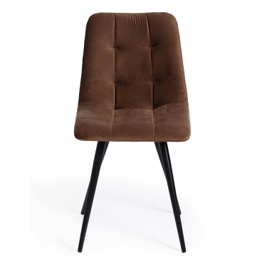Стул Tetchair LAVANDA mod.712 ткань/металл, 55х55х92 см, высота до сиденья 50 см, коричневый бежевый/черный