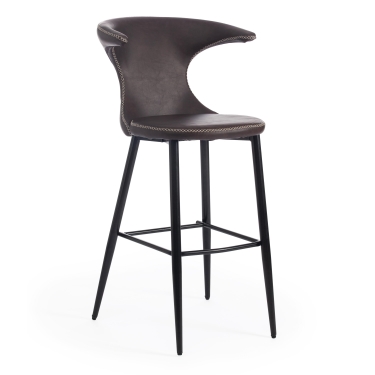 Стул барный Tetchair FLAIR BAR mod. 9018 экокожа/металл, 60 х 56 х 106 см , коричневый 1/черный