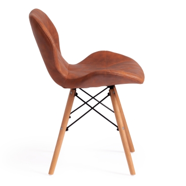 Стул Tetchair STUTTGART mod. 74 экокожа/дерево береза/металл, 50 х 47 х 73 см, античный серый RH02-26/натуральный