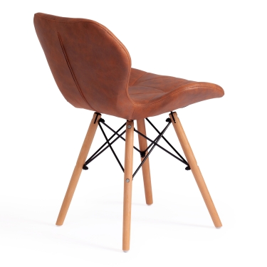 Стул Tetchair STUTTGART mod. 74 экокожа/дерево береза/металл, 50 х 47 х 73 см, античный серый RH02-26/натуральный