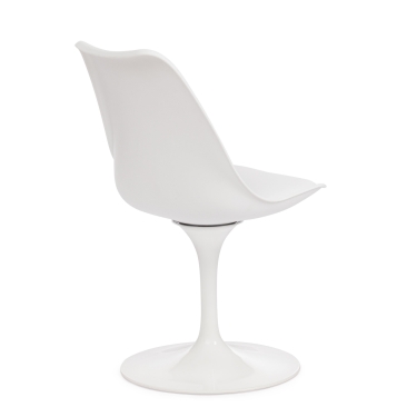 Стул Tetchair TULIP FASHION CHAIR mod.109 металл/пластик/PU, 55x48x81см, белый / белый