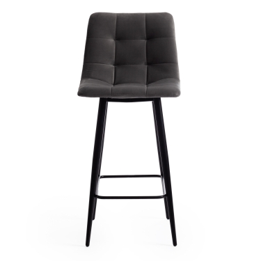 Стул полубарный Tetchair CHILLY mod. 7095пб ткань/металл, 53x44x94 см, высота до сиденья 66 см, темно-серый barkhat 14/черный