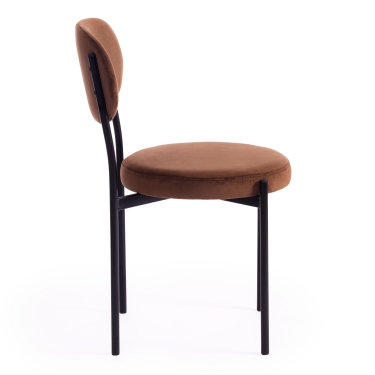 Стул Tetchair REVO mod. 7033 ткань/металл, 47х54х82 см, высота до сиденья 47 см, коралловый barkhat 15 /черный