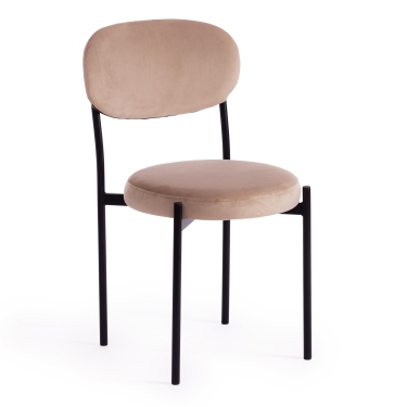 Стул Tetchair REVO mod. 7033 ткань/металл, 47х54х82 см, высота до сиденья 47 см, бежевый barkhat 5/черный
