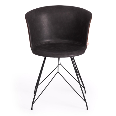 Стул Tetchair KRANZ mod. 9322М экокожа / пластик , 53 х 55 х 45 х 76,5, Grey Cерый 7 / Brown Коричневый 9 / черный