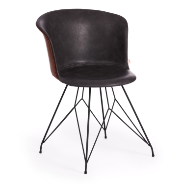 Стул Tetchair KRANZ mod. 9322М экокожа / пластик , 53 х 55 х 45 х 76,5, Grey Cерый 7 / Brown Коричневый 9 / черный