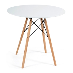 Стол Tetchair CINDY NEXT mod. 70-80 MDF металл/мдф/бук, D70х75см, белый/натуральный