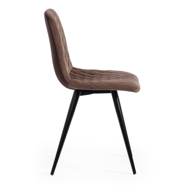 Стул Tetchair CHILLY mod. 7095-1 ткань/металл, 45x53х88 см, высота до сиденья 50 см, коричневый barkhat 12/белый