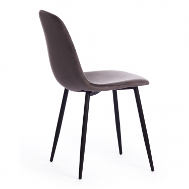 Стул Tetchair BREEZE mod. 4724 вельвет/металл, 44 х 53 х 87 см, Light grey светло-серый HLR24 / черный