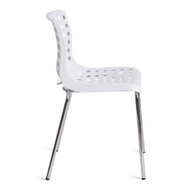 Стул Tetchair SKALBERG mod. C-084-A металл/пластик, 46 х 56 х 79 см, White белый / Chrome хром