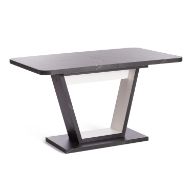 Стол обеденный Tetchair VOX ЛДСП, 132-172x85x75,5 см, Мрамор черный/Белый
