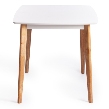 Стол обеденный Tetchair Claire дерево гевея, МДФ, 135 x 80 x 75см, White Белый / Natural натуральный