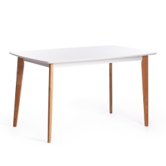 Стол обеденный Tetchair Claire дерево гевея, МДФ, 135 x 80 x 75см, White Белый / Natural натуральный